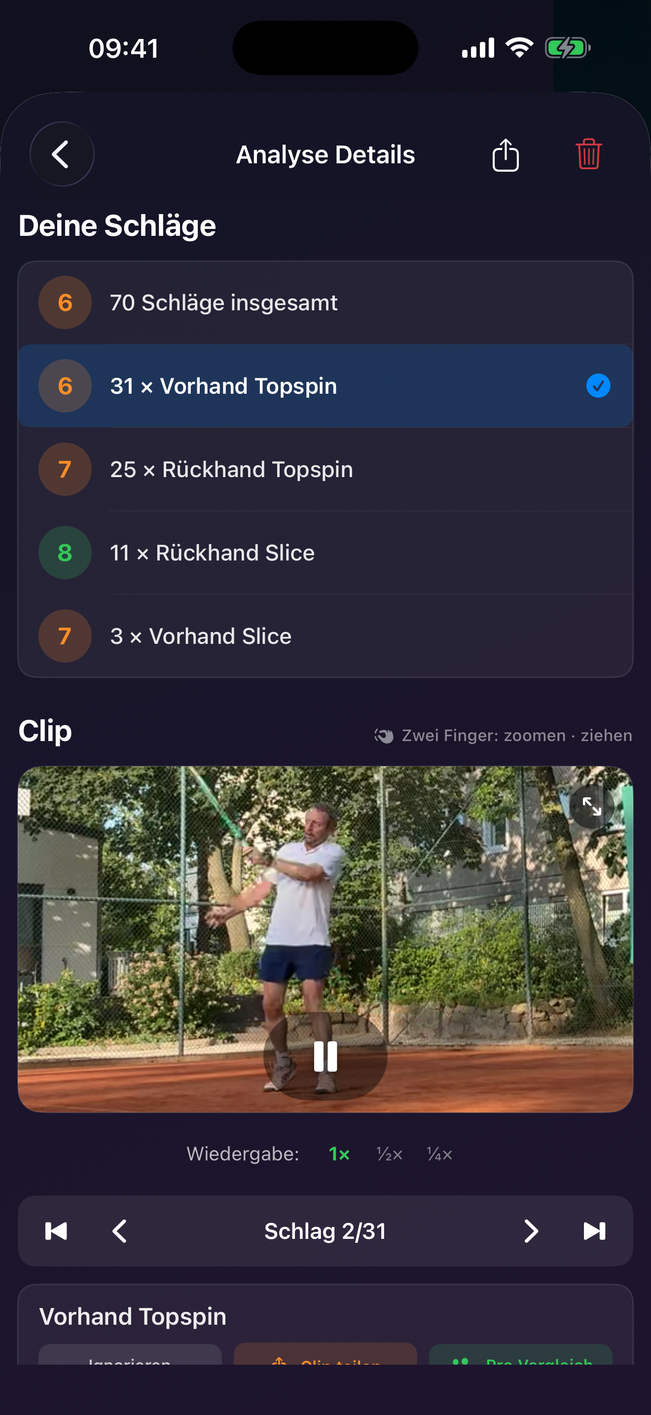 TennisFlow Schlagfilter
