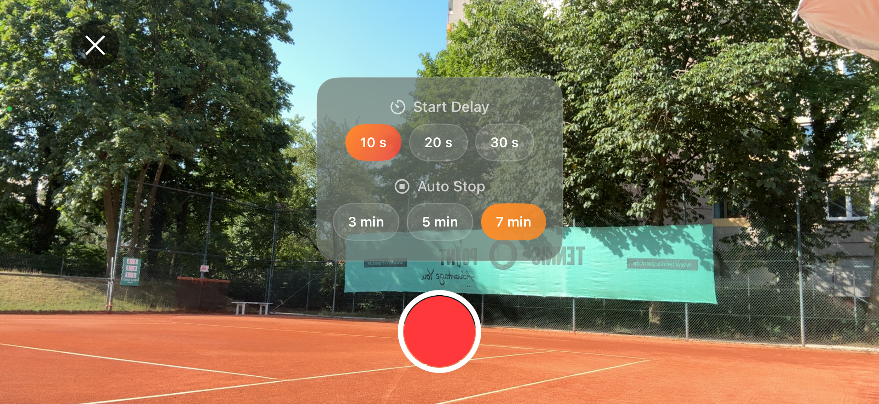 Gravação TennisFlow (paisagem)